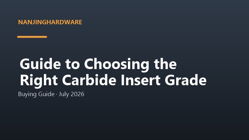 Carbide Insert Grade Selection Guide